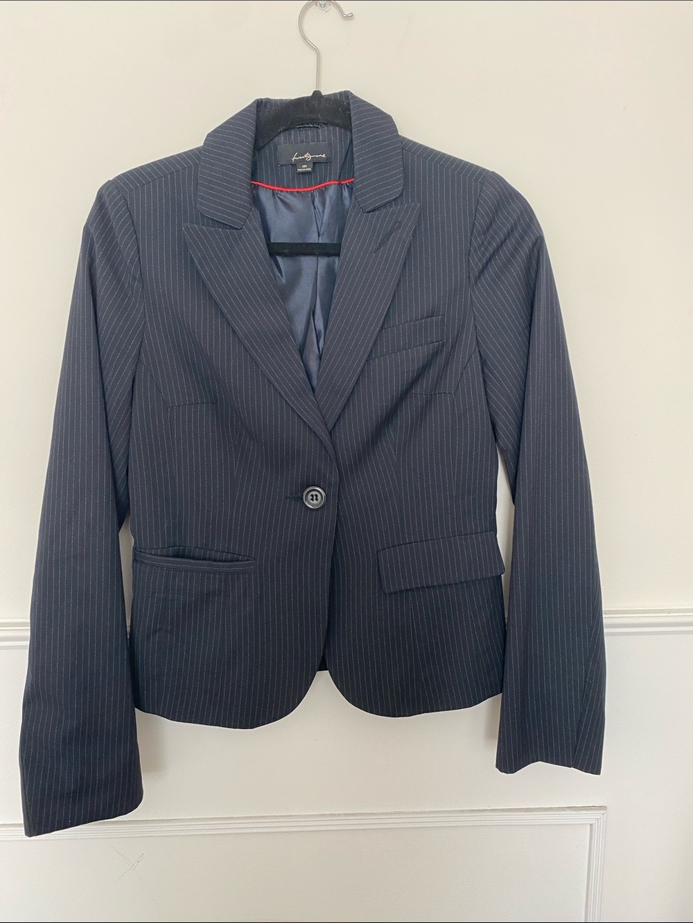 Twenty Women's Navy Pinstripe Single-Button Blazer